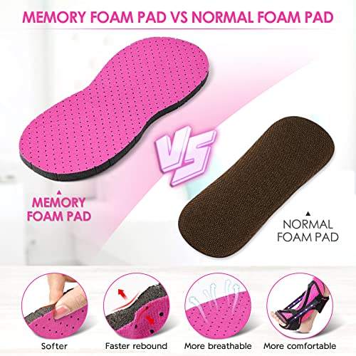 Plantar Fasciitis Night Splint: Upgraded Brace with Soft Memory Foam Pad | Ankle Brace for Plantar Fasciitis Relief Achilles Tendonitis Relief Foot Drop Heel Arch Pain Rose Red