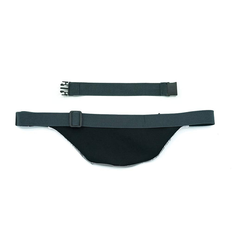 Sprigs Fit Belt 1 Pocket Slim Fanny Pack for Women & Men, A Sweat Resistant Waist Pack That Can Be Hidden. Money Belt and Fanny Pack Used for Fitness, Travel, Working Out, & Running Gray Blitz/Black