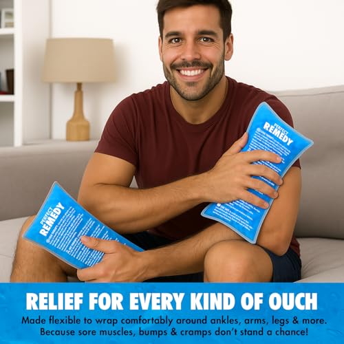 Perfect Remedy 2-Pack Gel Ice Packs for Injuries Reusable, Hot & Cold Pack that’s Durable, Soft & Flexible, Fast Relief & Recovery (Blue, Reg 2PK) Blue Regular 2 Pack