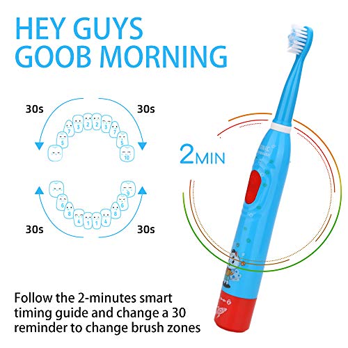 OJV 8620 Musical Electric Toothbrushes 8630 Kids Sonic Electric Toothbrushes (Pink+Bule)