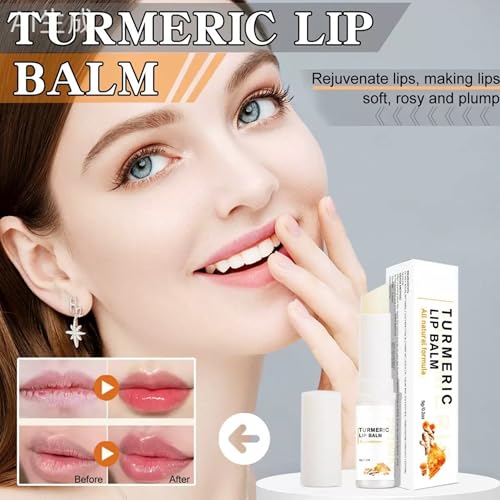 2PCS Turmeric Lip Scrub for Dark Lips, Lip Balm Moisturizer for Smokers, Lip Exfoliator Scrub for Lip Softening and Hydration, Dark Lips Corrector Balm, Reduce Fine Lip Lines, Nourish lips