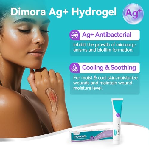 Dimora Silver Hydrogel Gel 1oz - Silver Hydrogel First Aid Ointment for Wound Healing, Wound Care for Minor Cuts, Abrasions, Lacerations & Burns, Safe Non-Amorphous Formula Hydrogel Ag+ Gel 1 Ounce