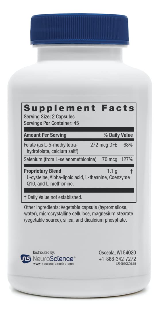 Neuroscience Calm G Immune Support & Calm Aid Supplement, 90 ct | Promotes Stress Resilience & Mitochondrial Function, L-Theanine, CoQ10 & Antioxidants