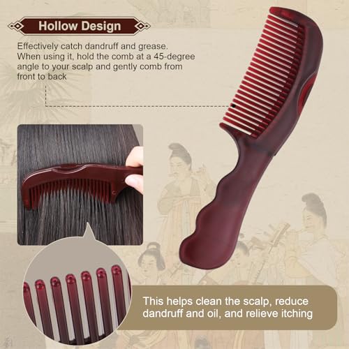 TEAWOO Patented Anti Dandruff Comb & Stainless Steel Fine Tooth Comb Kit Plastic Comb & Stainless Steel Comb