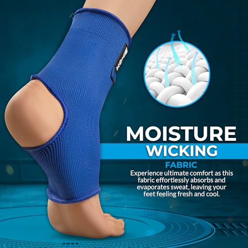 WYOX Ankle Brace & Wrist Wraps Bundle – Compression Ankle Support Sleeve for Sprain, Achilles Tendonitis + Adjustable Wrist Wraps for Weightlifting, Gym, Powerlifting & Sports Training (Unisex)