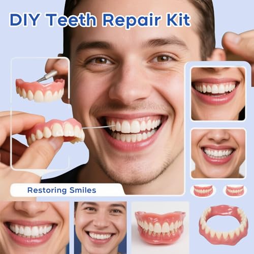 Do It Yourself Dentures Fake -Teeth Top and Bottom Temporary Teeth-DIY Denture Kit-Temporary Denture Kit for Women and Men-Tooth Replacement Kit-Create Your Perfect Smile at Home-20251203