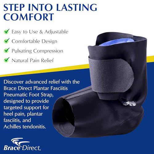 Brace Direct Plantar Fasciitis Foot Strap, Pneumatic Air Cell Heel Support S