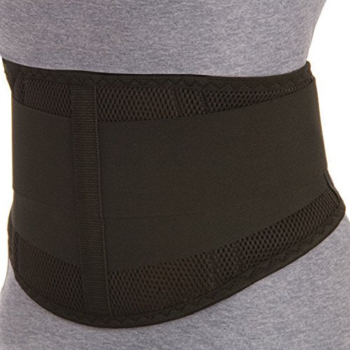 RolyanFit Mesh Back Support, Rolyan Low Back Stabilizer Brace with Breathable Mesh, Comfortable Lumbar Compression Pad for Pain Relief, Double Straps for Secure Spinal Alignment, 8" High, XX-Large