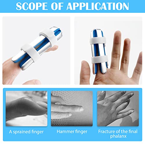 FERCAISH 4-Sided Finger Splints, Metal Finger Support Brace Recovery Injury Pain Bending Deformation Fixing Finger Correction Splint (Large) Large