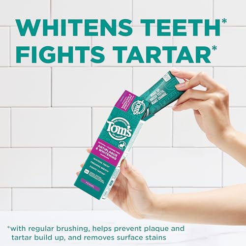 Tom's of Maine Antiplaque and Whitening Toothpaste, Fennel, 3 Pack, 4.5 oz 4.5 Ounce (Pack of 3)