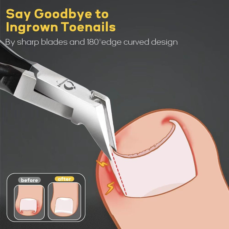 5 in 1 Professional Toenail Clippers for Thinck & Ingrown Nails, Upgraded Podiatrist Toe Nail Clippers for Men, Sharp Blade Nail Cutter Set, Wanmat 5pic-2 - BeesActive Australia