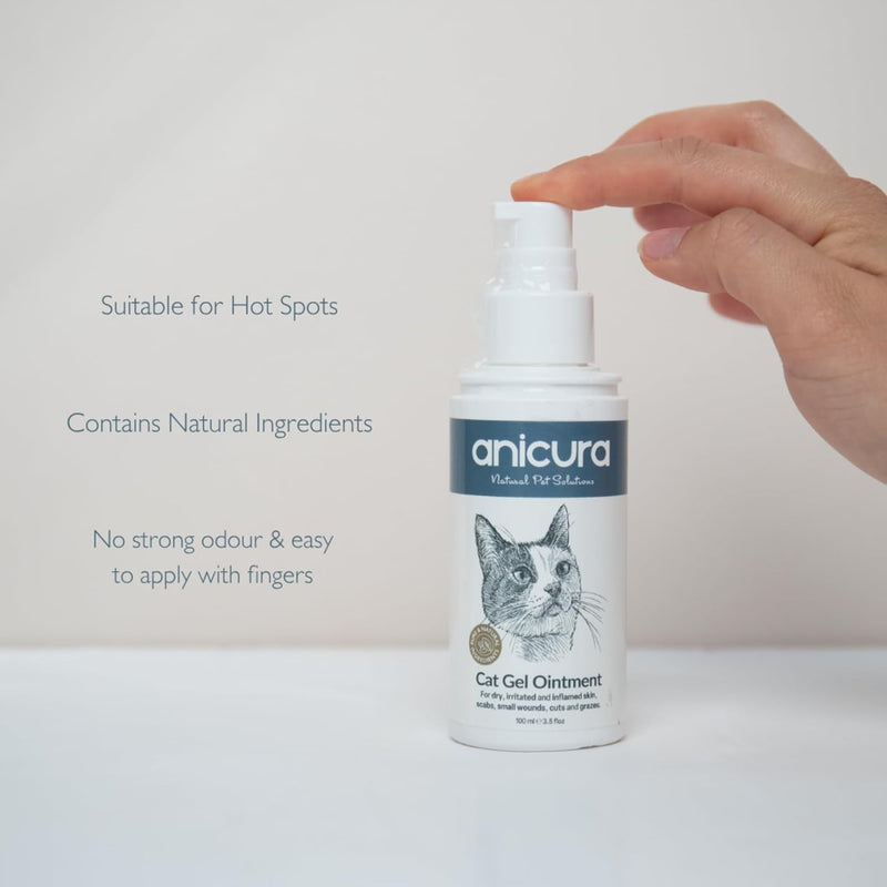 Anicura Cat Skin Ointment – soothes dry, itchy skin, hot spots & allergies. Reduces scratching & licking. Gentle for sensitive cats. Value bundle (2 x 100ml Pack)