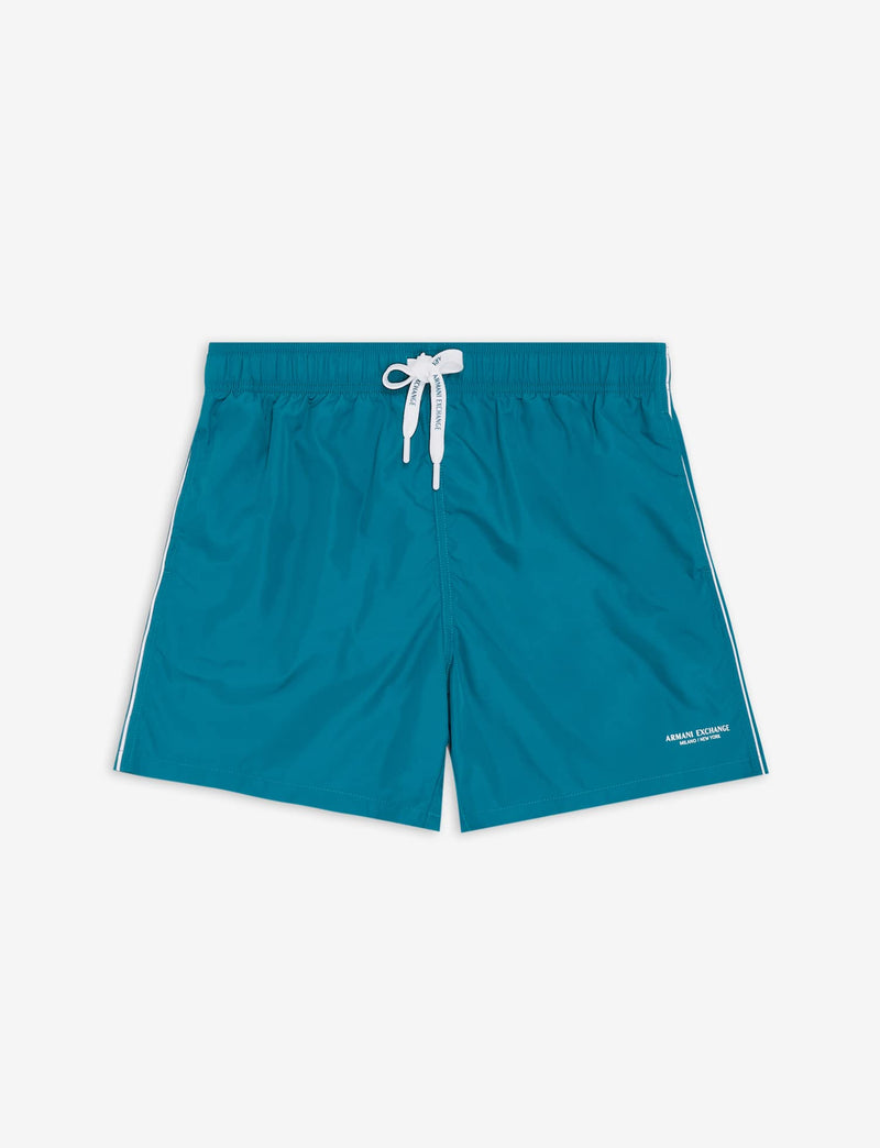 Armani Exchange Men's Milano/New York Swim Trunk Small Deep Lake
