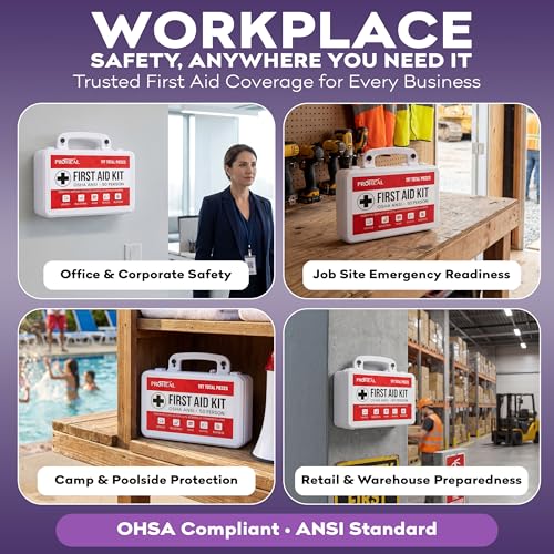 50 Person OSHA Compliant First Aid Kit for Businesses, Vehicles, Trucks, Construction Site - Type III, ANSI Class A Emergency Kit - 197 Piece Essential First Aid Supplies 50 Person Kit