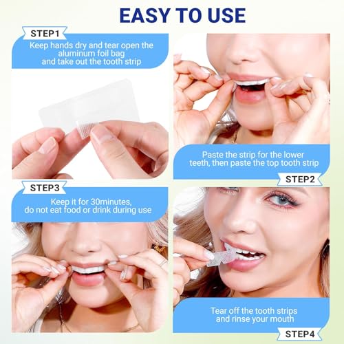 Teeth Whitening Strips Kit Sensitive,Non-Slip Enamel-Safe for Whiter Teeth 1 Count (Pack of 21)