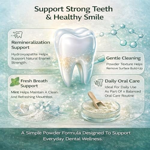 Myto Tooth Powder, Remineralizing Tooth Powder, with Mint, Hydroxyapatite, Gently Cleans, Supports Strong Teeth & Fresh Breath, Vegan, Non-GMO, 50g (1)