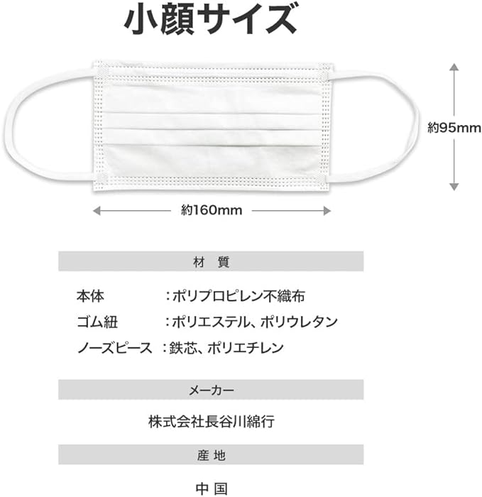 [Watayuki Hasegawa] Ear-friendly surgical mask, non-woven fabric, small face ~ slightly smaller size, JIS standard medical mask, class II -  Australia