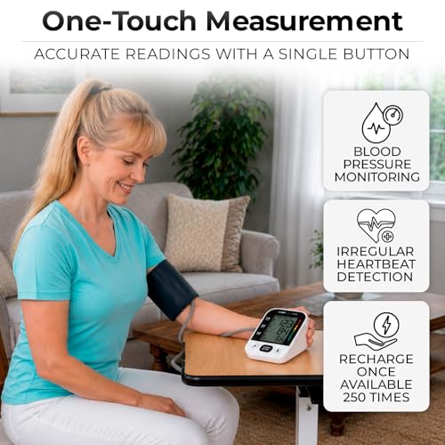 Vive Blood Pressure Monitor for Home Use – Digital Automatic Upper Arm BP White