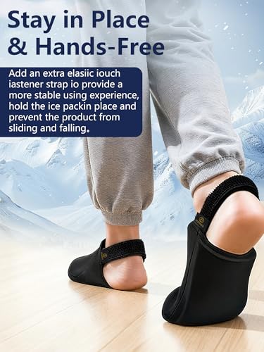 Foot Ice Pack for Toes,Freeze Flexible Ice Gel Socks Cold &Hot Therapy,Foot & Toe Ice Pack Wrap for Tendonitis, Plantar Fasciitis, Swelling, Sprained,Sport Injuries,Black (1 PC) (Black-2 Packs) Black-2 Packs