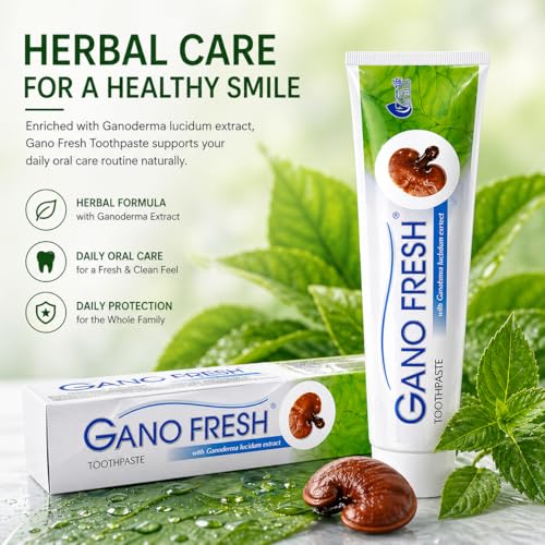 Gano Toothpaste with Ganoderma Extract, Herbal Toothpaste for Fresh Breath & Daily Oral Care, Gentle Cleaning & Natural Whitening Support, 150 g, (Pack of 3)