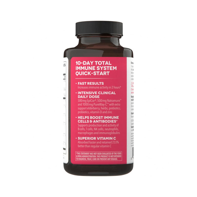 Clinical Immunity - Quick-Start - Immune System Support - Rapid Immunity Response - Boosts Antibodies, B + T + NK Cells, Neutrophils & Macrophagens - Black Elderberry & Pre + Probiotics - 60 Capsules 10-day Intensive