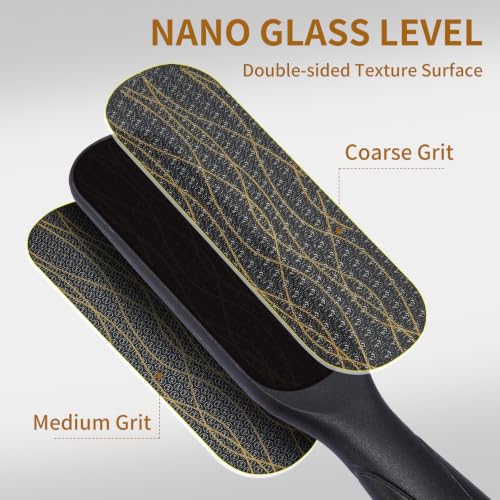 Nano Glass Foot File, Double-Sided Foot Callus Remover for Cracked Heels Black
