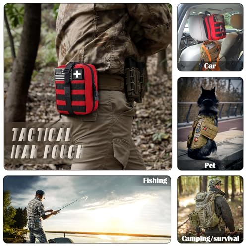 Molle ifak Pouch Empty First aid kit Bag for Outdoor Tactical Medical Pouch RED