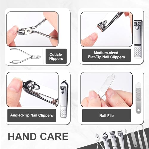 Professional Nail Clipper Set,Manicure Kit&Nail Care Kit-Complete 19 Piece Dark Night Black Manicure Set with Nail Clippers for Men&Women,Portable Travel Case,Ideal Gift Set
