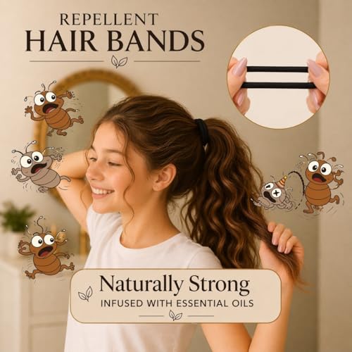 Lice Prevention Essential Oil Infused Hair Ties Anti-Lice Repellent Elastics with Lavender Gentle Chemical-Free Hair Bands for Daily Use on Hair or Wrist (Lavender) Mix - Lavender