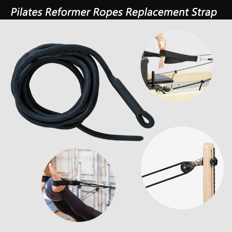2 PCS Pilates Reformer Pull Rope Parts, Pilates Reformer Ropes Replacement Strap, Suitable for Home Studio use of Yoga Fitness Equipment, Pilates core Bed Accessory Yoga Strap.