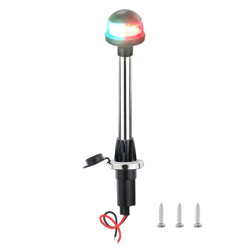 Boat Navigation Lights,Bow Lights for Boats LED,Bi-Color Light Pole Removable 2 Pin Plug-in Mount Base,DC12V 12 Inches - BeesActive Australia