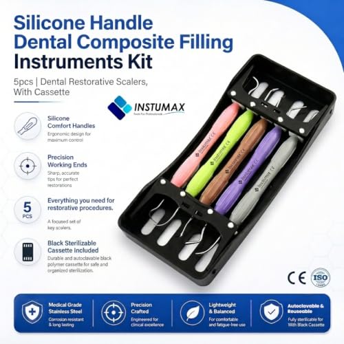 Silicone Handle Dental Composite Filling Instruments Kit 5pcs