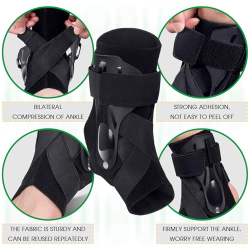 Ankle Support Brace with X-shaped Cross-fixing Compression Sleeve Lace Up Ankle Support for Men and Women, Ankle Wrap Suitable for Running, Sports (Black,Small) Small Black