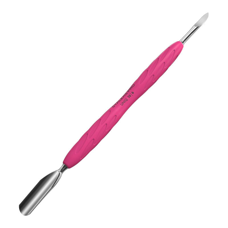 Staleks Pro Manicure Pusher UNIQ 10 Type 6 – Silicone Handle – Wide Rounded Pusher & Nail Cleaner - BeesActive Australia