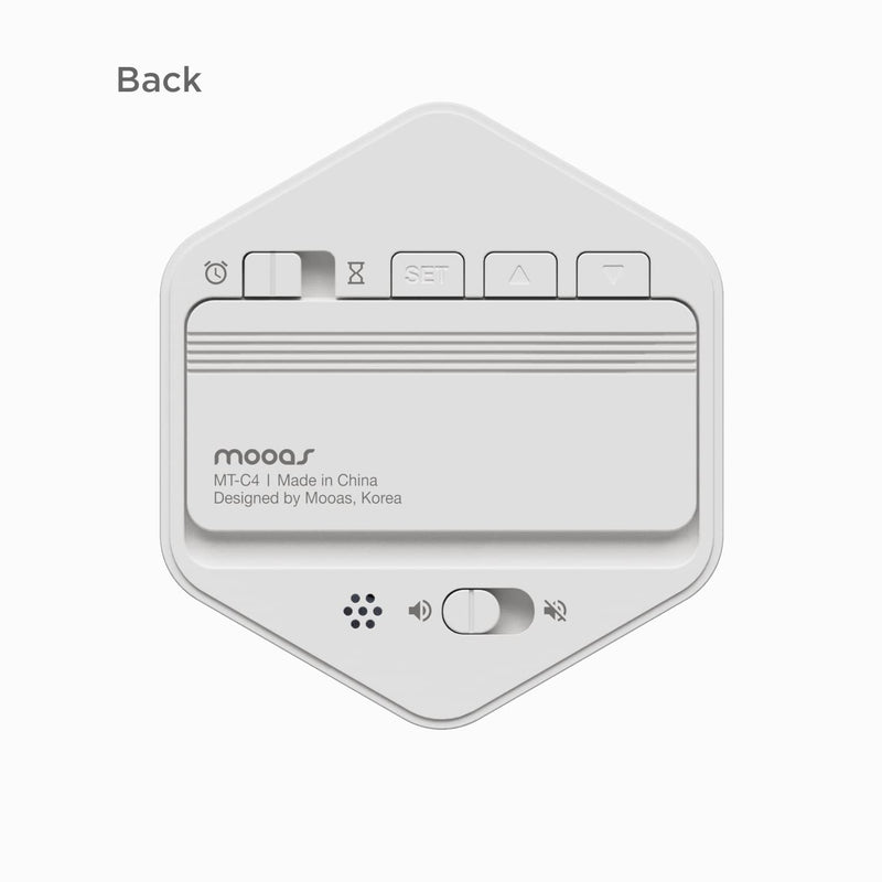 mooas Multi-Hexagon Clock Cube Timer, Digital Clock Time Timer, Pomodoro Timers, Backlit Display 12/24H Mode Count up & Countdown, Rotating Various time presets ideal for Classroom Gym Kitchen (White) White, Mint, Yellow