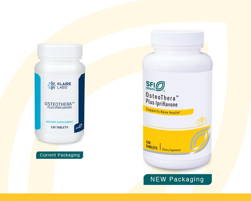 Klaire Labs SFI Health Osteothera Plus Ipriflavone Tablets, 120 Tablets | Hypoallergenic & Multifactorial Calcium Complex & Isoflavone Derivative Bone Support Formula with Vitamin K, D3, Magnesium