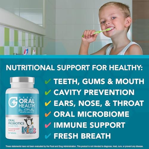 Dentist Formulated Non Toxic Nano Hydroxyapatite Toothpaste for Kids Fluoride Free, Safe Children & Toddler Toothpaste for Cavity Protection + Strawberry Childrens Oral Probiotics with BLIS K12 M18