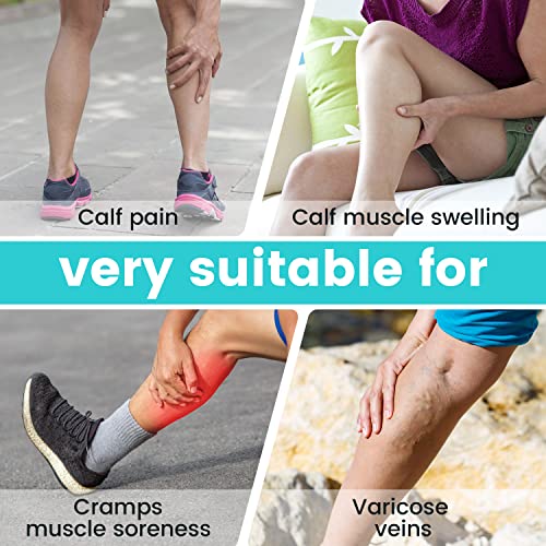 Sylong Calf Compression Wrap Brace for Men & Women, for Swelling Torn Calf Muscle, Diamond-shaped Elastic Band for Pressure, fit Varicose Vein Pain Relief -L/XL L/XL Black 1