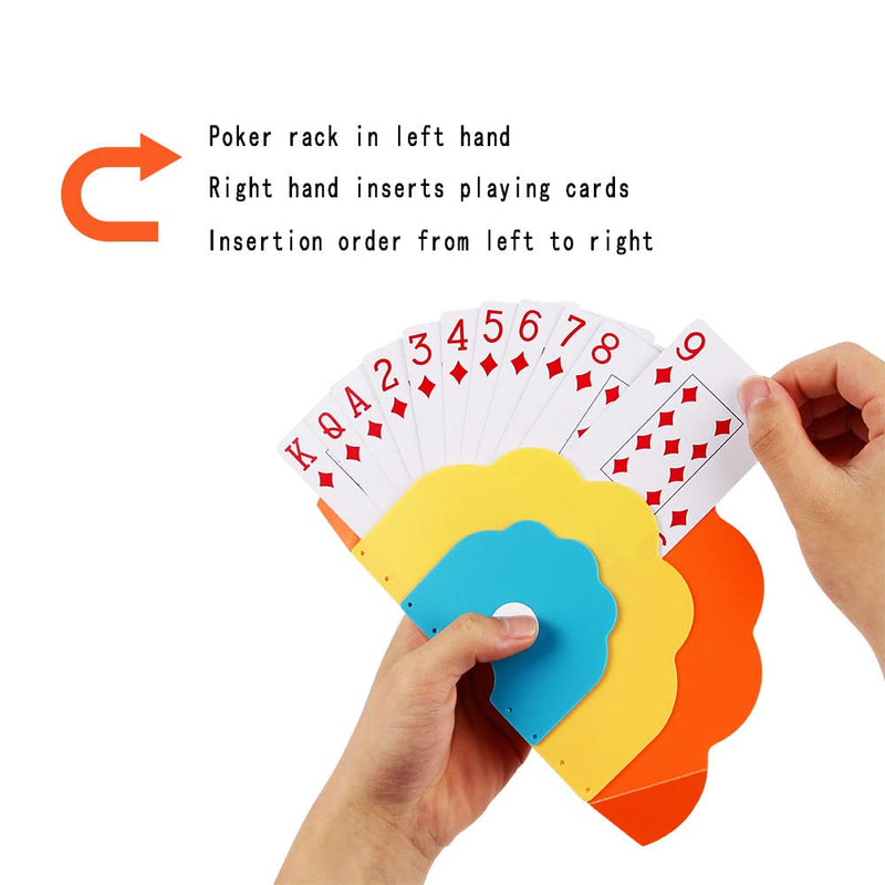 Card Holders for Playing Cards: Portable Plastic Hands-Free Kids Card Holder Gift for Poker Parties & Family Card Game Nights Set of 4