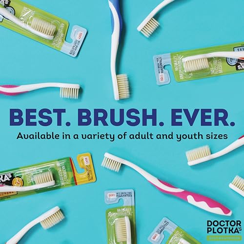 MOUTHWATCHERS Dr Plotkas Soft Flossing Toothbrushes and Whitening Toothpaste by Mouth, Fluoride Free Toothpaste, 4 Adult Manual Soft Toothbrushes, 1 Naturally Sourced Toothpaste Tube