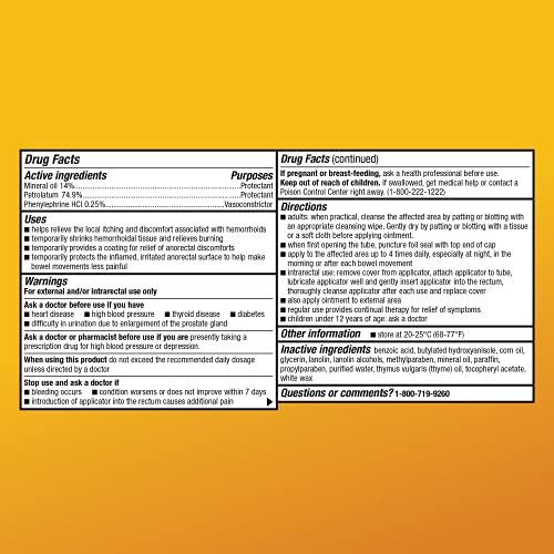 Amazon Basic Care Hemorrhoid Ointment, Fast-Acting Pain Relief, Relieves Burning, Itching, Swelling and Discomfort, 2 ounce (Pack of 1)