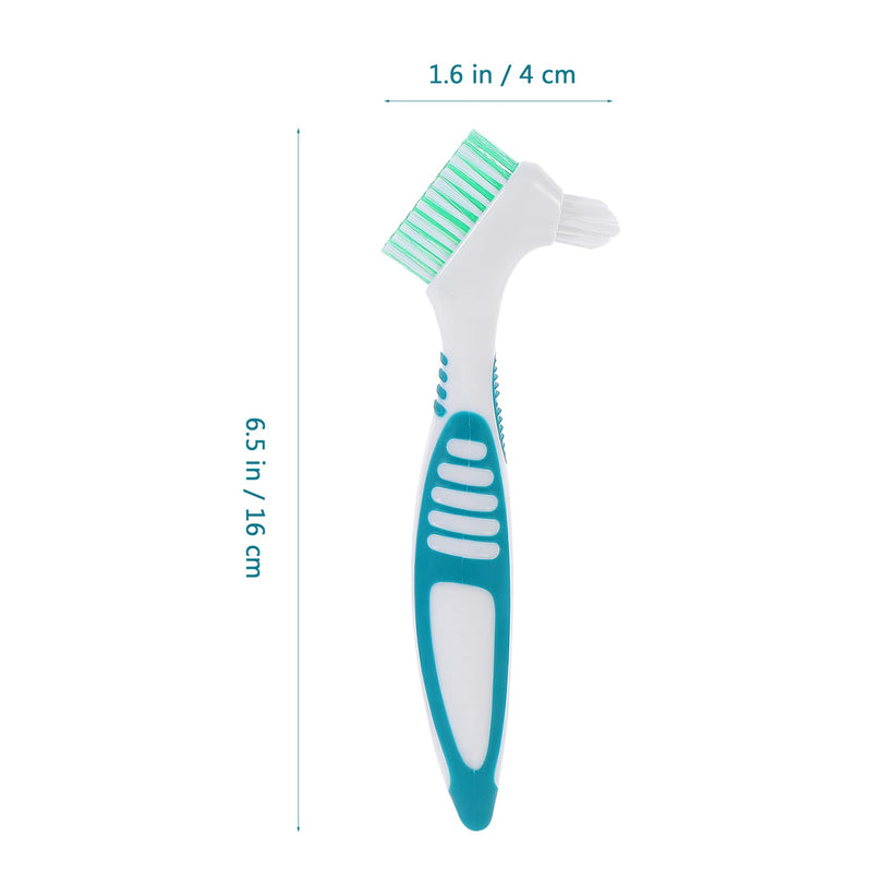 Healifty 4 Pcs Hard Denture Brush Double Sided Toothbrush Multi- Layered Bristles Fake Teeth Cleaning Brush Denture Care (Green) Green - BeesActive Australia