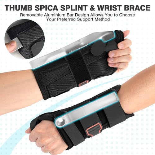 Medibot Wrist Brace & Thumb Spica Splint, for De Quervain's Tenosynovitis, Tendonitis, Carpal Tunnel & Arthritis Wrist Support Thumb Splint (Right Hand - Large) Right-L