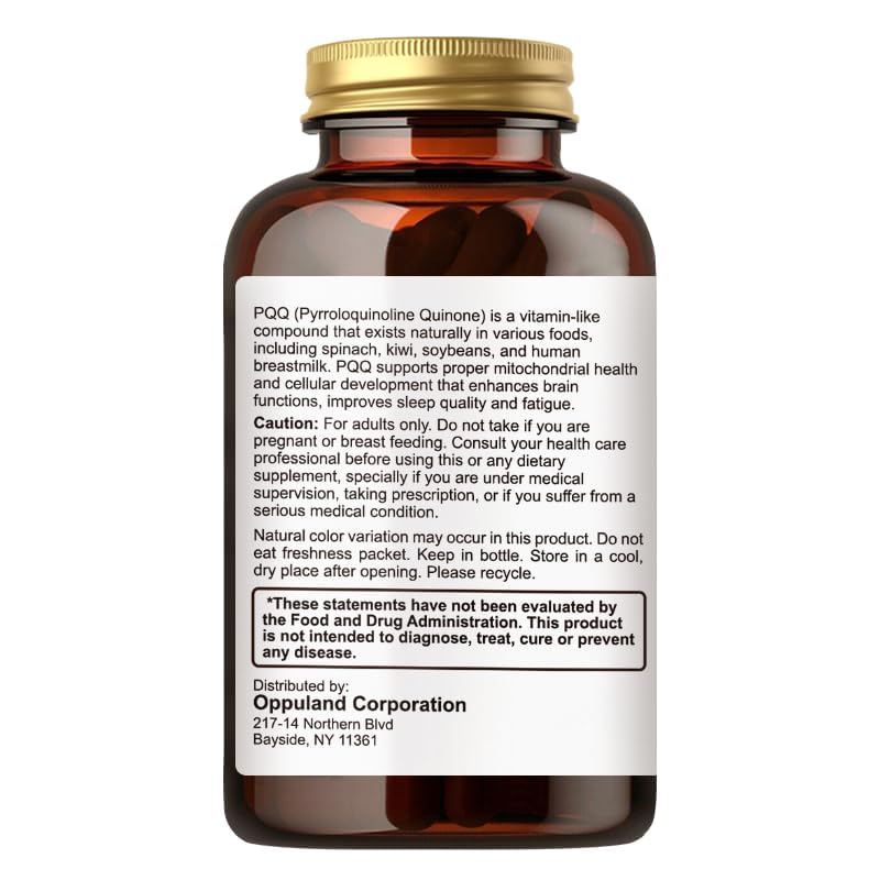 Pyrroloquinoline Quinone-PQQ Supplement 20 mg-Supports Heart Health*-Gluten-Free,Non-GMO,Vegetarian-60 Veg Capsules