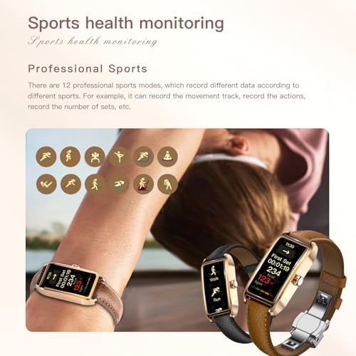 Fitness Trackers for Women Dainty Smart Watch Fitness Watch with Multiple Sport Modes Sleep Monitoring Heart Rate Monitor Step Counter Female Health for Android iOS gold-blue