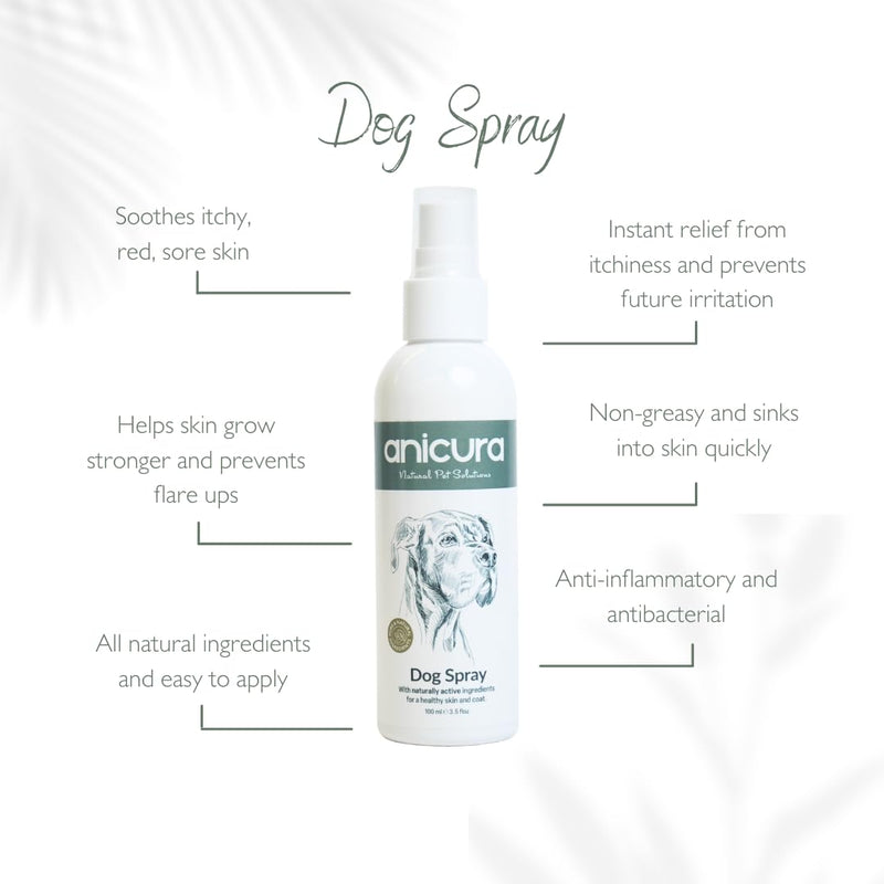 Anicura Dog Spray - instant relief for itchy, dry skin & allergies. Helps reduce scratching, licking & discomfort. Gentle, natural care for small, medium & large dogs. Bundle Value (2 × 100ml pack)