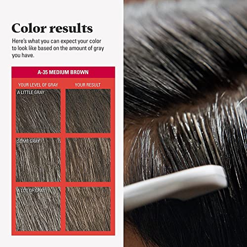 JUST FOR MEN Easy Comb-In Color, No-Mix, Medium Brown A-35 (3 Pack) 1 Count (Pack of 3)