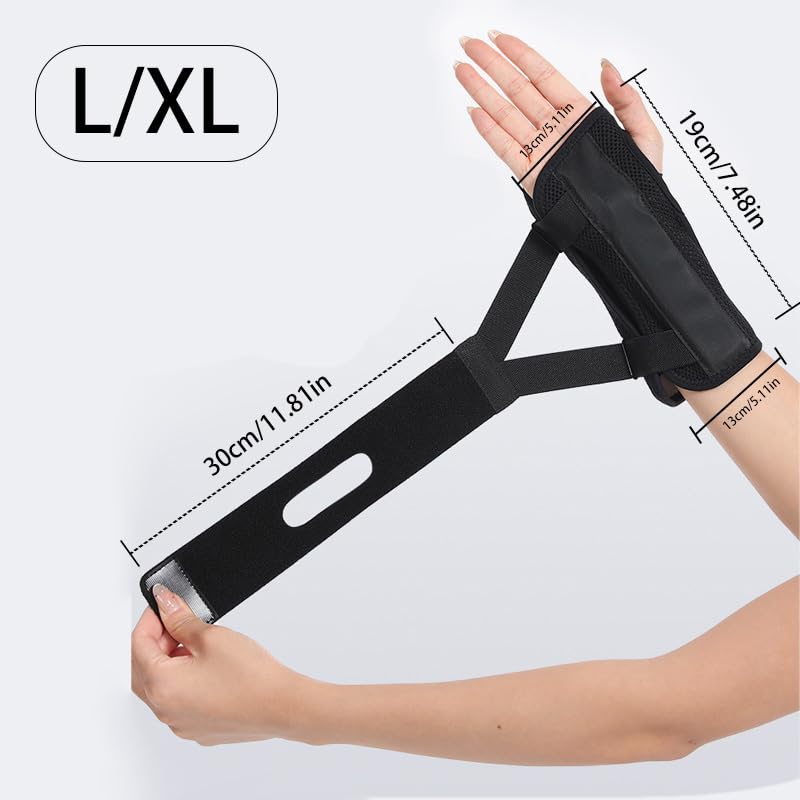 Wrist Brace Carpal Tunnel Right Left Hand for Men & Women, Night Sleep Support Splint Dual Aluminum Plate Wrist Support Lightweight Stabilizer for Carpal Tunnel, Gym, Office & Wrist Pain Relief (Right Hand-Black-S/M, Medium) Right Hand-Black-S/M