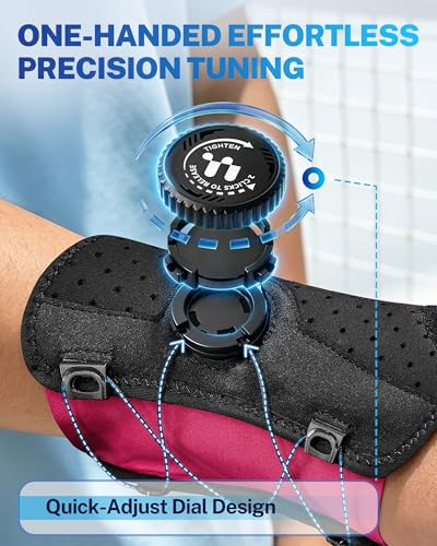 Carpal Tunnel Wrist Brace, Dial Adjustment for Easy Wearing S/M Right