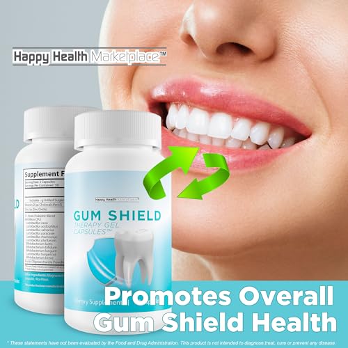 Gum Shield Therapy Gel Capsules - Our Best Oral Probiotics for Teeth and Gums - Dental Probiotics for Teeth and Gums - Dental Probiotics for Bad Breath - Probiotics for Gums - Teeth Probiotic Breath